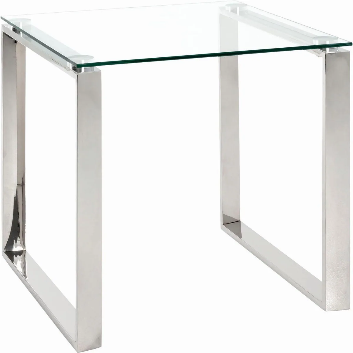 HAKU Beistelltisch, quadratisch, aus Metall und Glas — modern, stabil, vielseitig