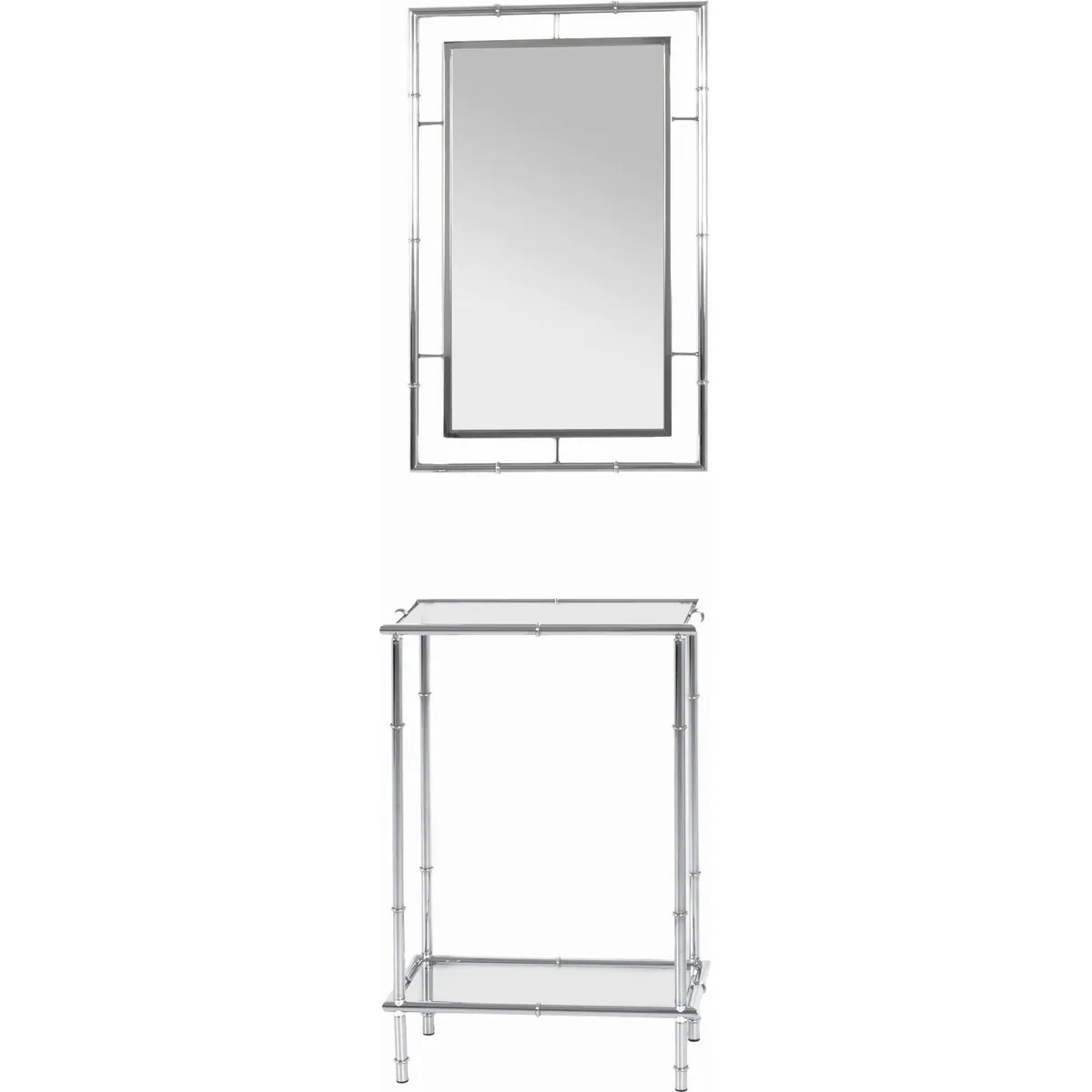 HAKU Konsolentisch, rechteckig, aus Metall und Glas — platzsparend, stabil, modernes Design 2