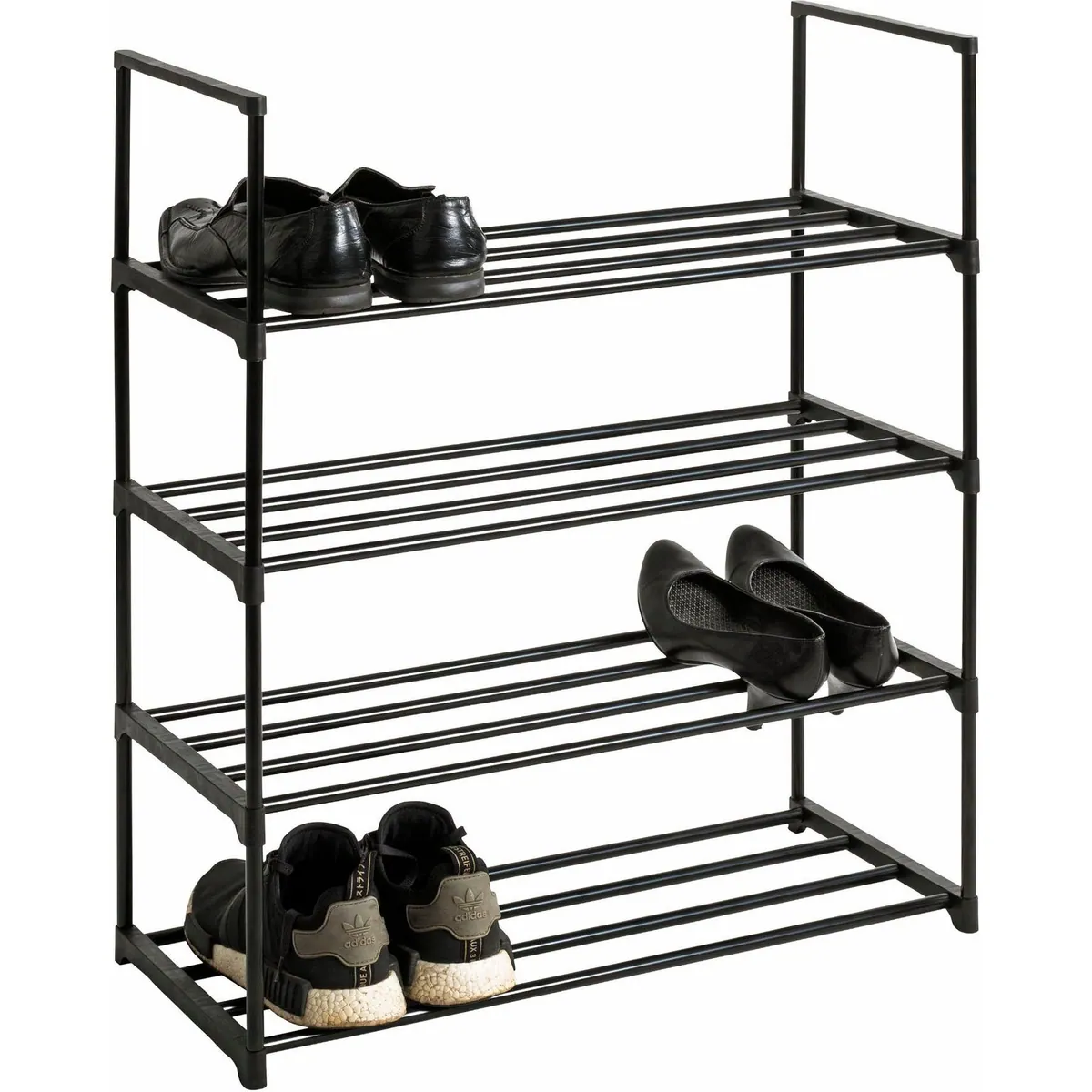 HAKU Schuhregal, moderne Schuhaufbewahrung, Metall schwarz, B/T/H 67/30/81 cm 2