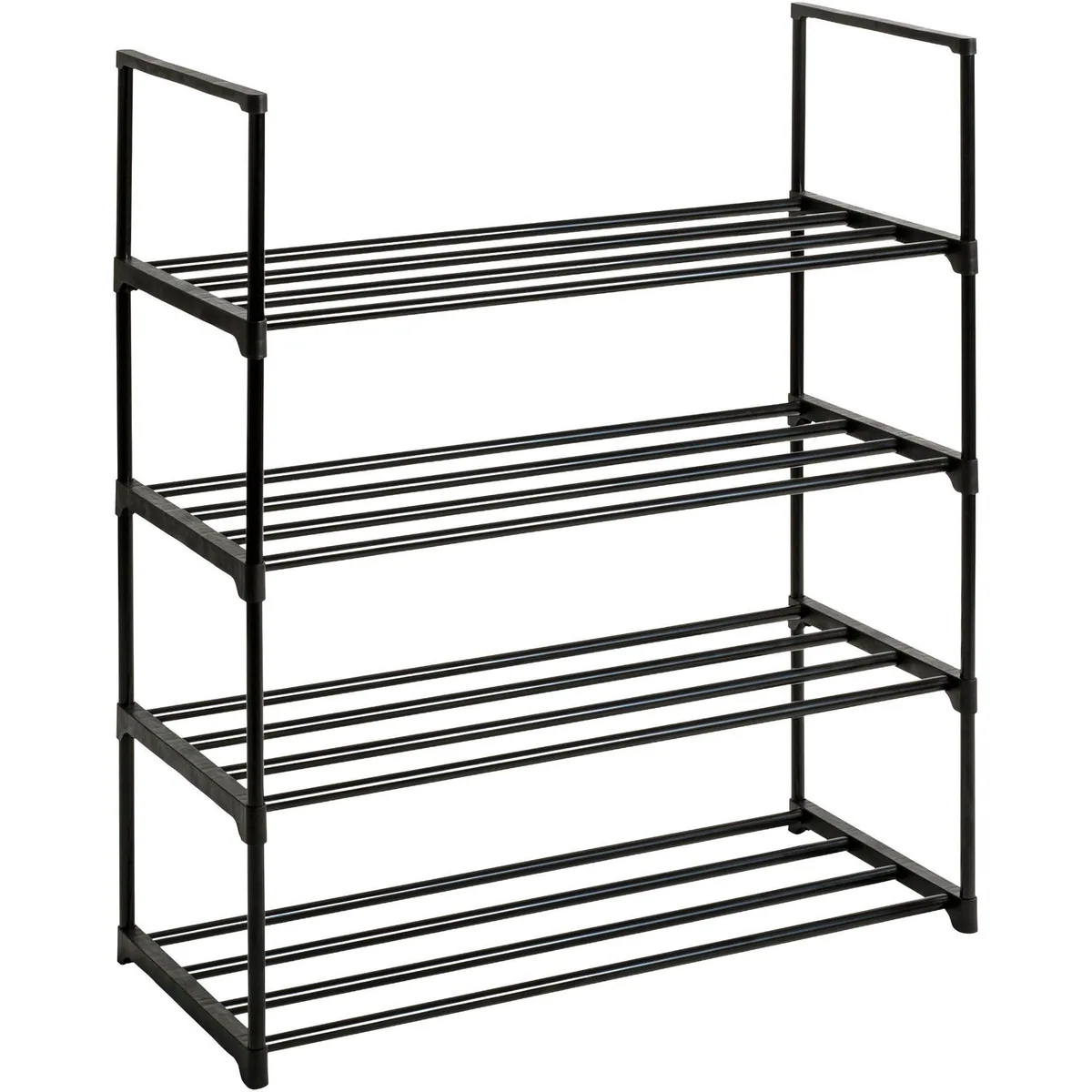 HAKU Schuhregal, moderne Schuhaufbewahrung, Metall schwarz, B/T/H 67/30/81 cm 3