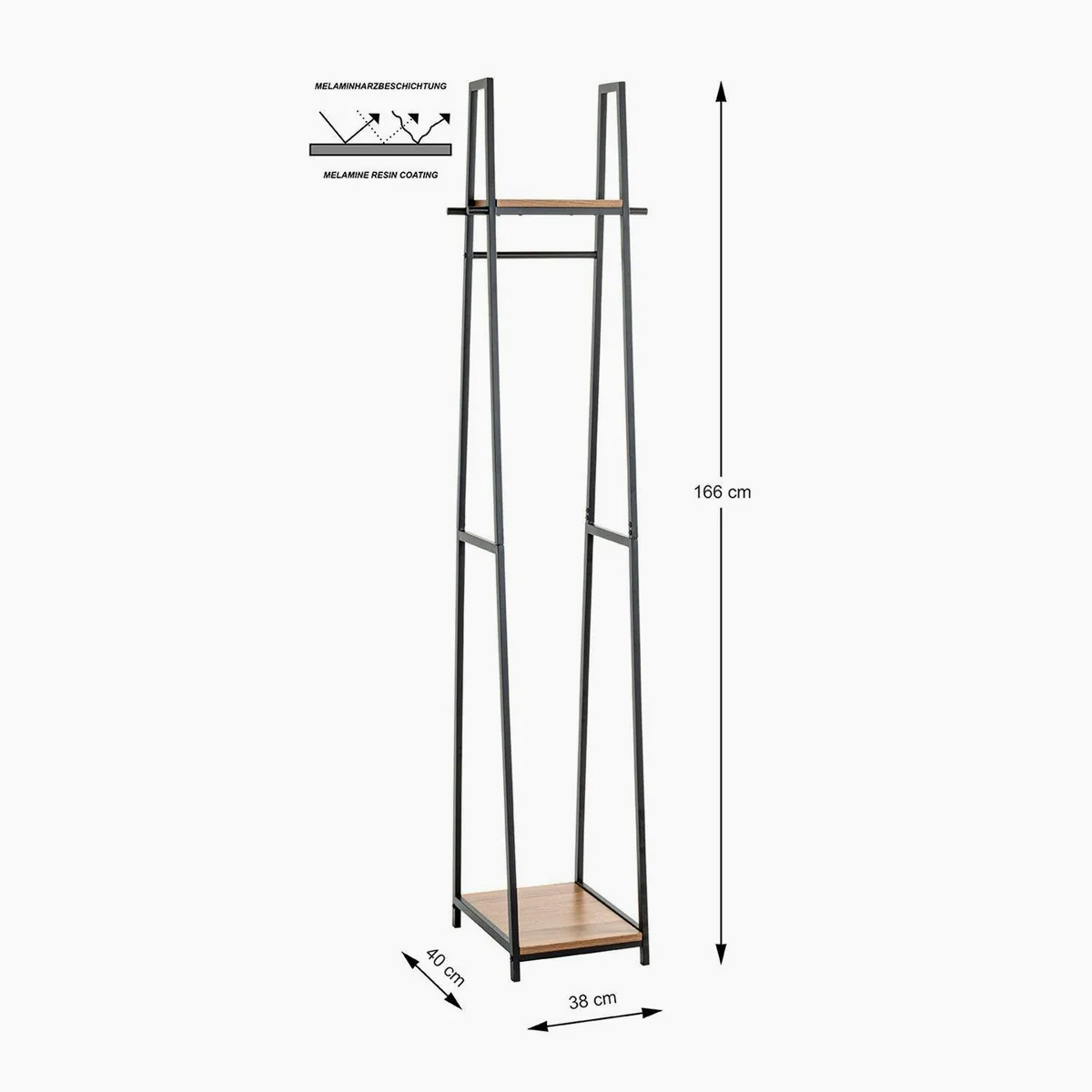 HAKU Pescara 2 Kleiderständer, stilvolles Design, stabile Konstruktion, pflegeleichte Oberflächen 2