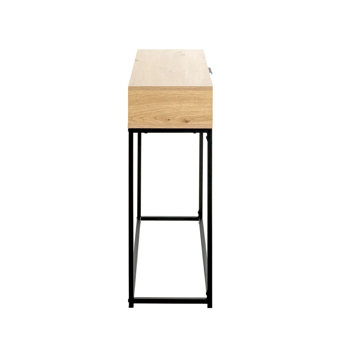 HAKU Malmö Konsolentisch, Eiche Dekor, Metallgestell — H. 77cm, B. 80cm, integrierter Kippschutz 3