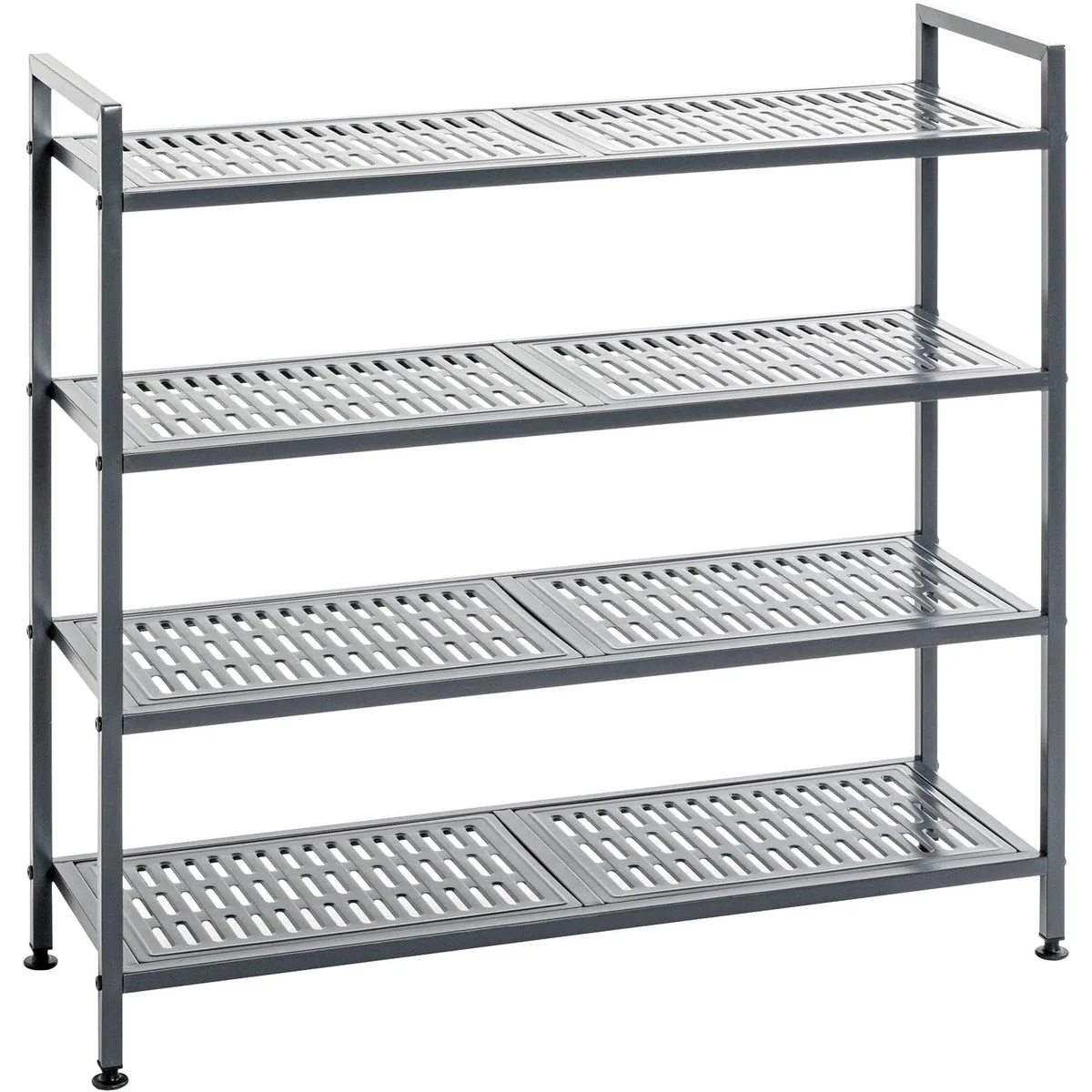 HAKU Schuhregal, pulverbeschichtet, 4 Ablagen, anthrazit — platzsparend, robust, höhenverstellbar 4