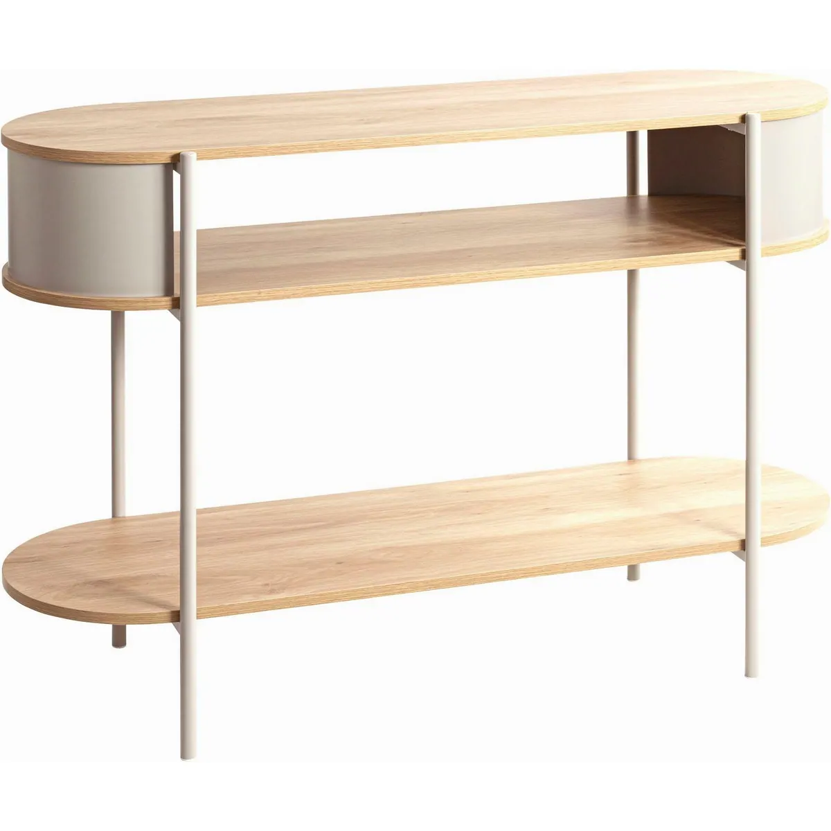 HAKU Konsolentisch Beistelltisch, oval, MDF und Stahlrohr — modern, vielseitig, stabil 4