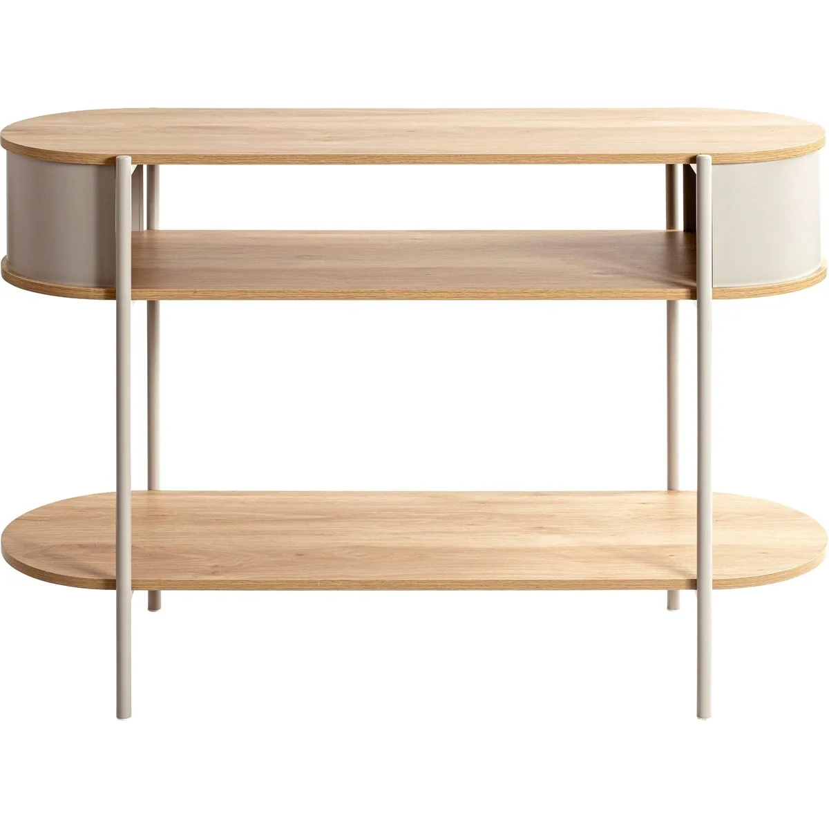 HAKU Konsolentisch Beistelltisch, oval, MDF und Stahlrohr — modern, vielseitig, stabil 5