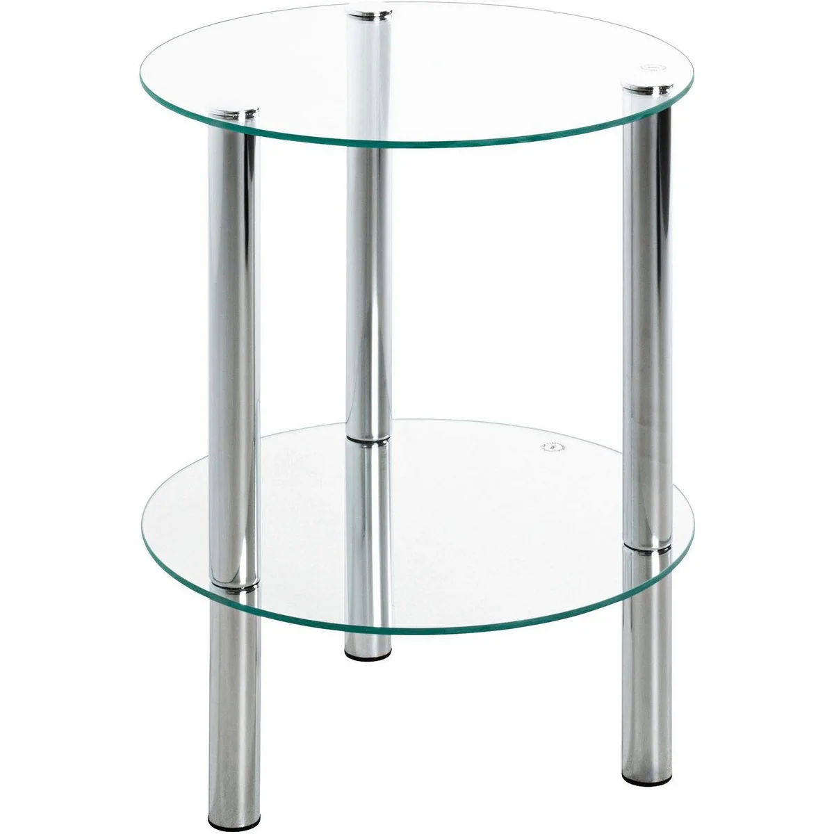 HAKU Beistelltisch, runde Ablage aus Metall und Glas, flexibel einsetzbar