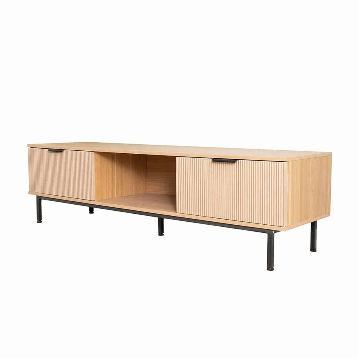 Home Deluxe NYLA TV-Schrank, 160 x 42 x 43 cm, geriffelte Fronten, Metallfüße 2