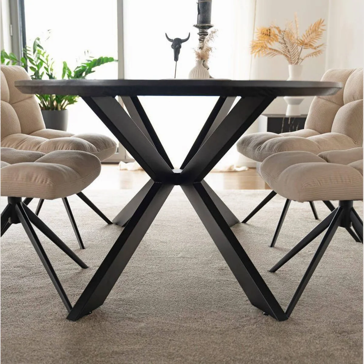 Home Deluxe AVENTIS Esstisch, oval, 200 x 120 cm, inkl. Sternfuß 3