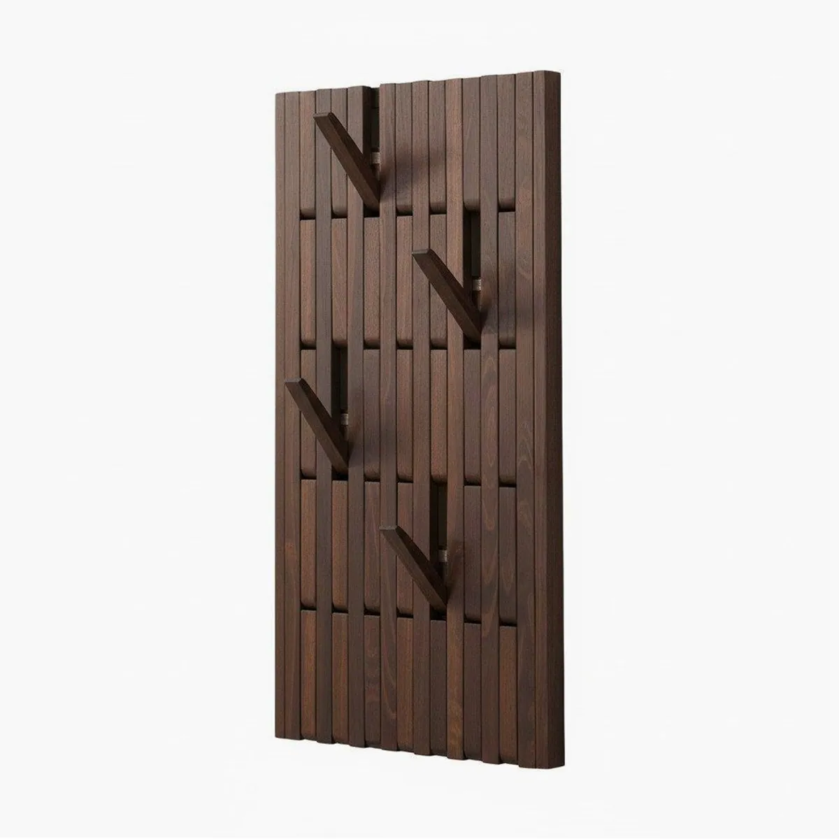Home Deluxe Garderobe QUEST, Kautschukbaum, klappbare Haken, Wandmontage