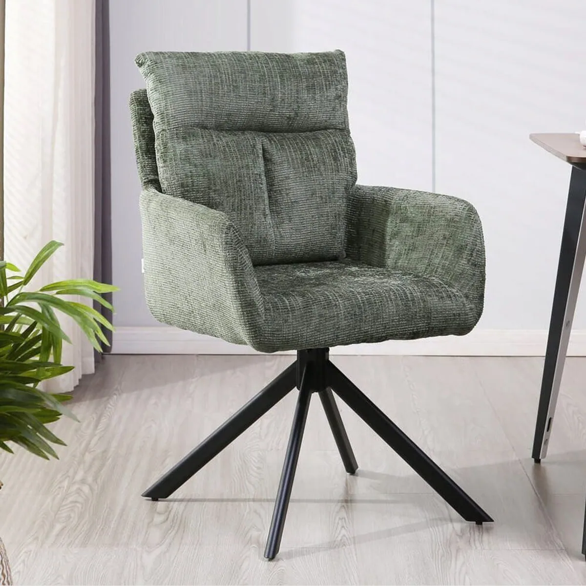 Home Deluxe Esszimmerstuhl ALUNA, 360° Drehfunktion, Armlehnen, Pflegeleichter Bezug 5