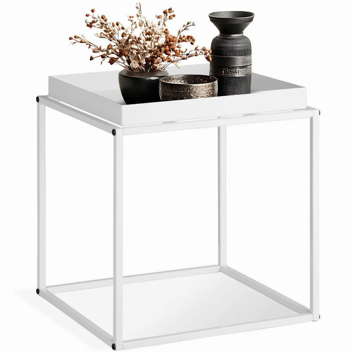 tectake Beistelltisch Cambridge, 40 x 40 x 44 cm, pulverbeschichteter Stahl