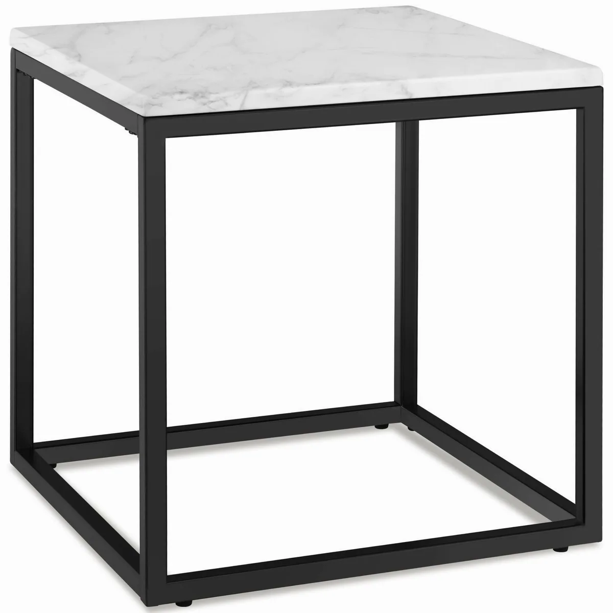 tectake Alysia Beistelltisch, Marmoroptik, 45 x 45 x 47,5 cm, 12 kg belastbar
