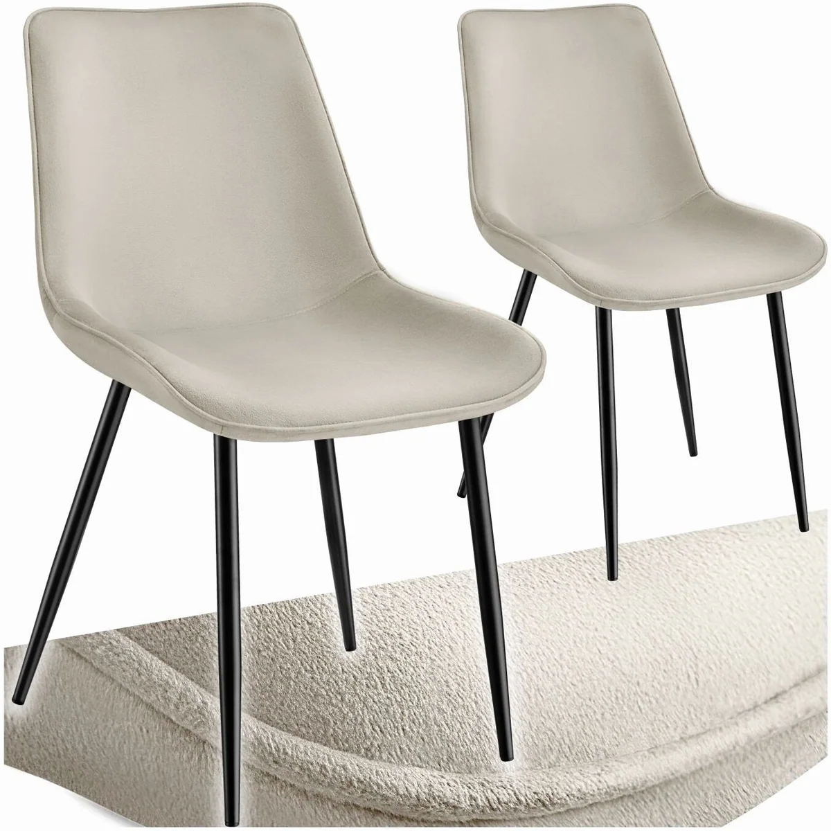 tectake Monroe Esszimmerstuhl, ergonomische Sitzschale, gepolstert — 48 x 59 x 82,5 cm