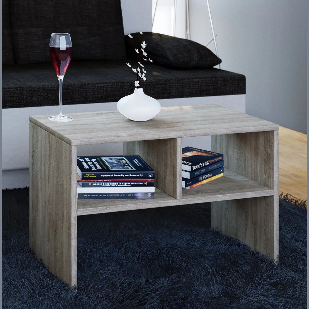 VCM Nachto Couchtisch, Holzstruktur-Nachbildung, 40 x 63 x 30 cm 3
