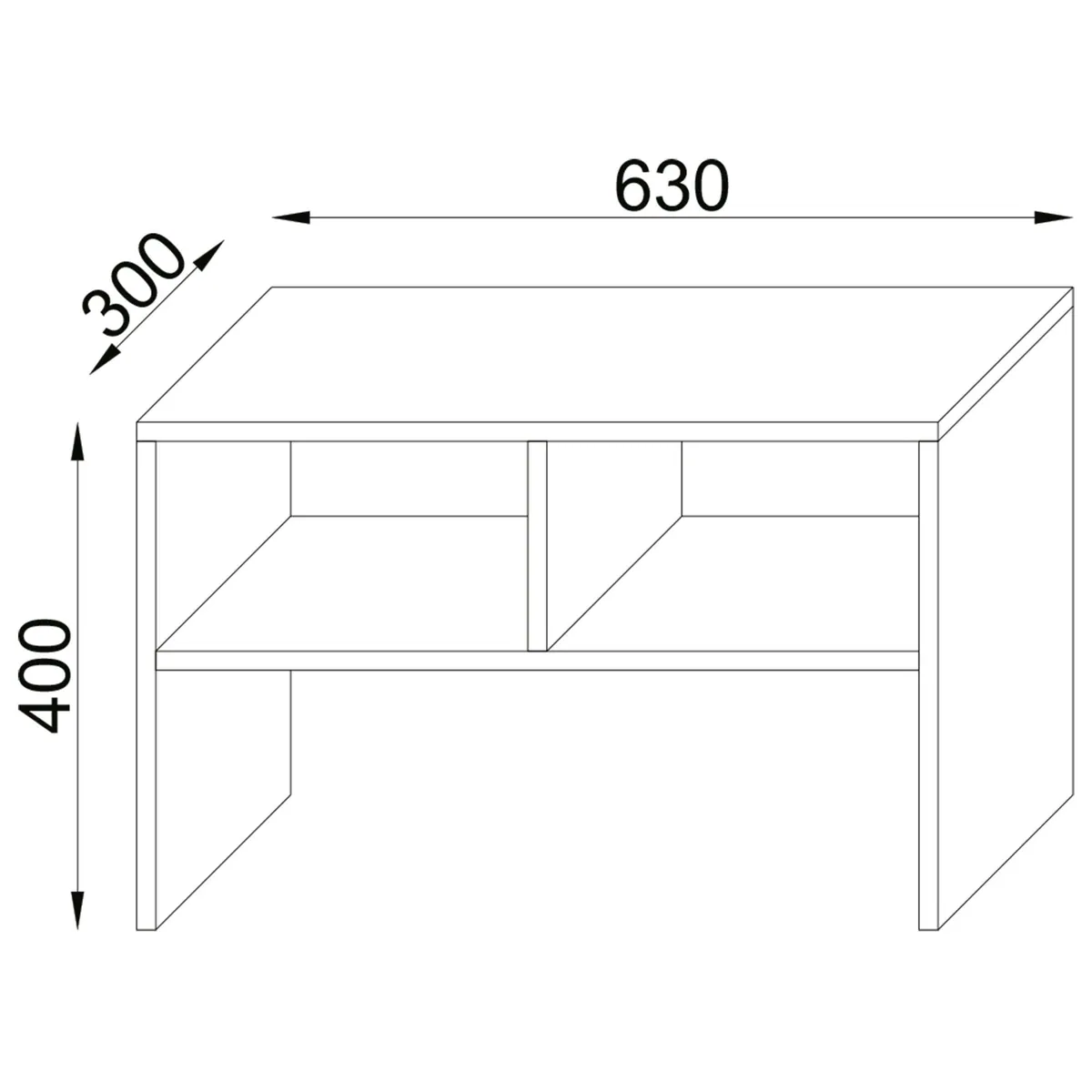 VCM Nachto Couchtisch, Holzstruktur-Nachbildung, 40 x 63 x 30 cm 4