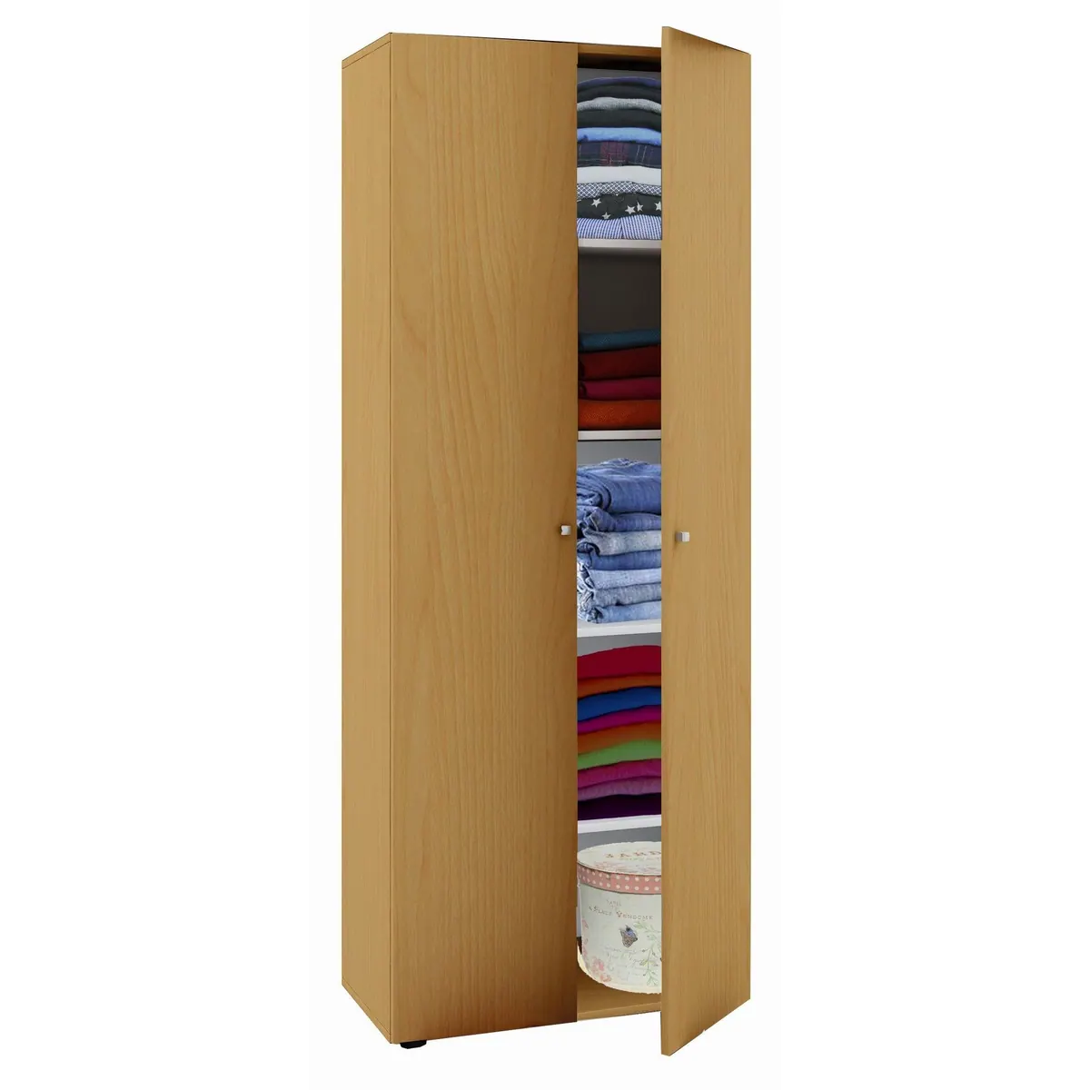 VCM Vandol Kleiderschrank, 5 Fächer, erweiterbar — zeitloses Design, hochwertige Beschläge, praktische Fachbodeneinteilung
