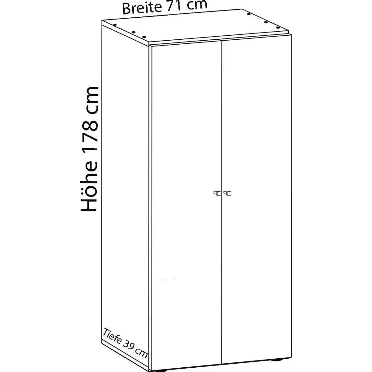 VCM Vandol Kleiderschrank, 5 Fächer, erweiterbar — zeitloses Design, hochwertige Beschläge, praktische Fachbodeneinteilung 4