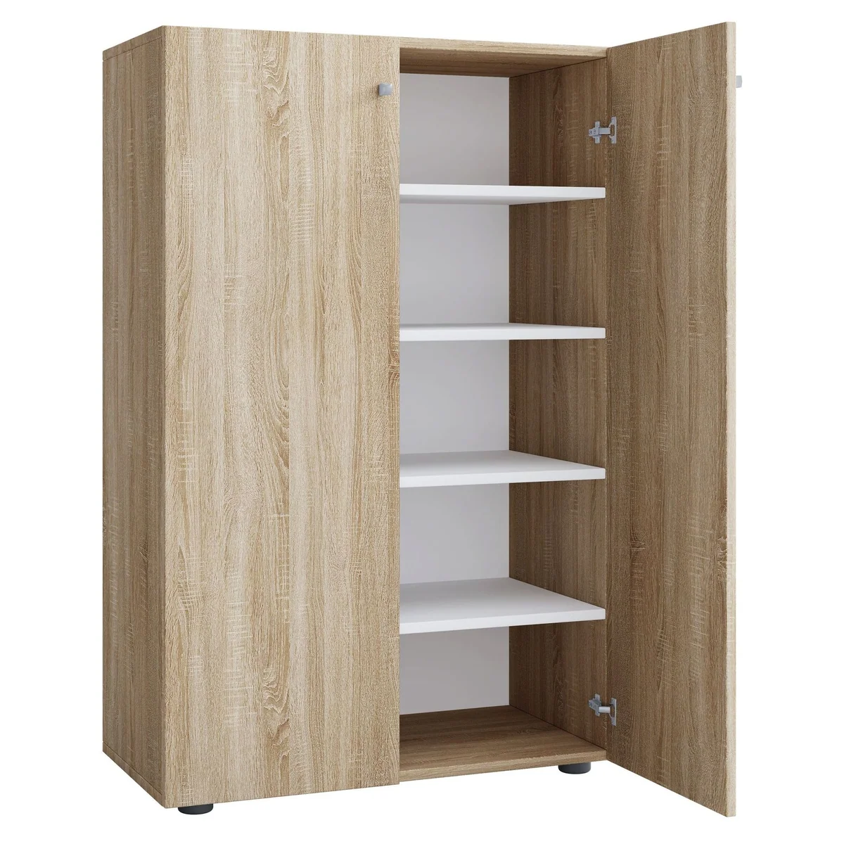 VCM Schuhschrank Lona, fünf Fächer, stabile Metallbeschläge — H. 110 x B. 70 x T. 39 cm 2