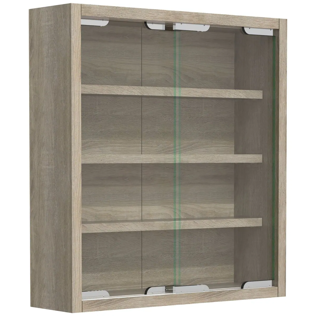 VCM Agisa Hängevitrine, Schiebetüren aus Glas, drei Einlegeböden 2