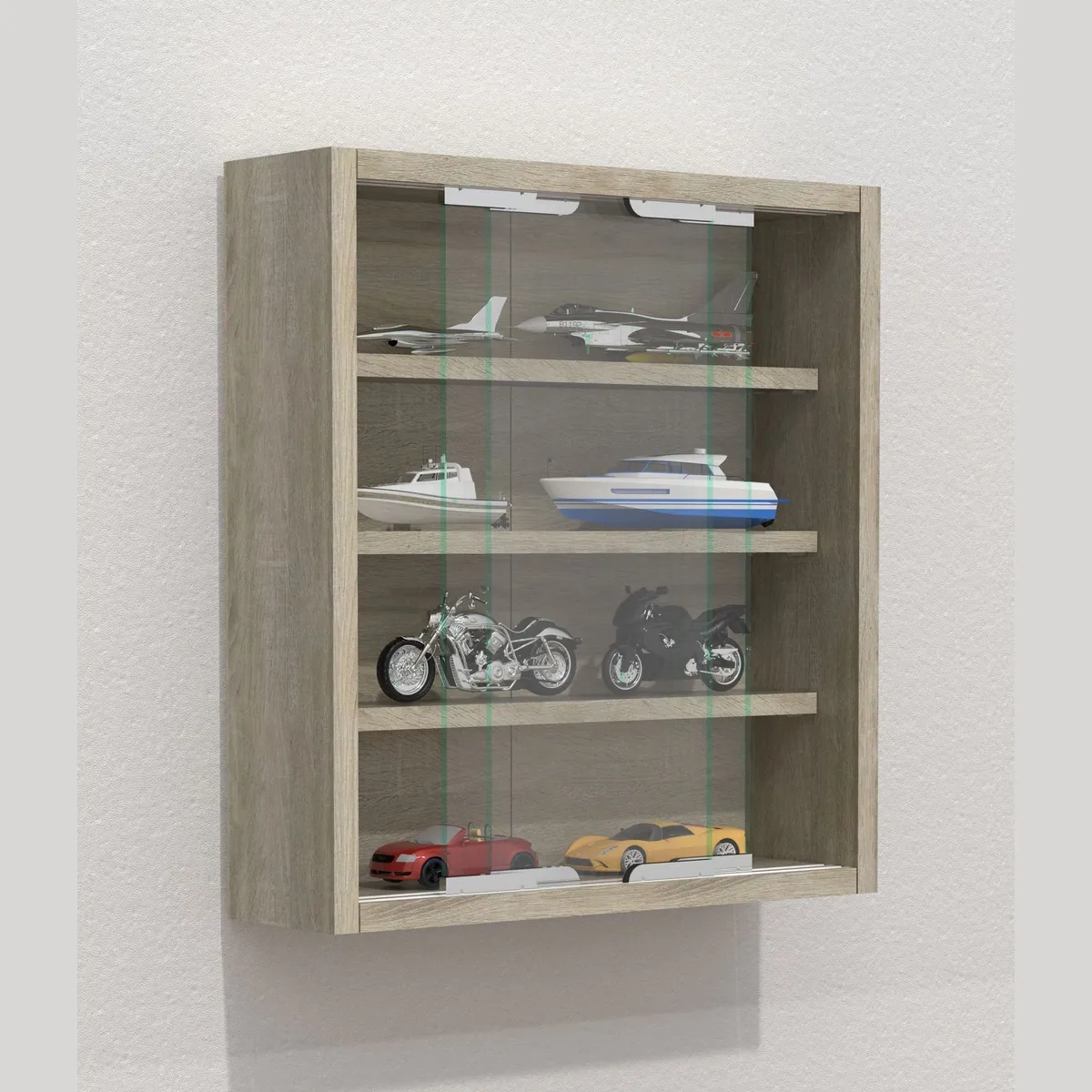 VCM Agisa Hängevitrine, Schiebetüren aus Glas, drei Einlegeböden 3